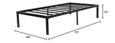 Fast Furnishings Twin Modern Black Metal Bed Frame
